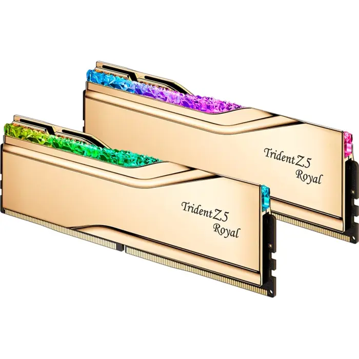 G.Skill DDR5 - 32GB - 7200 - CL - 34 (2x 16 GB) Dual-Kit (gold, F5-7200J3445G16GX2-TR5G, Trident Z5 Royal, INTEL XMP)