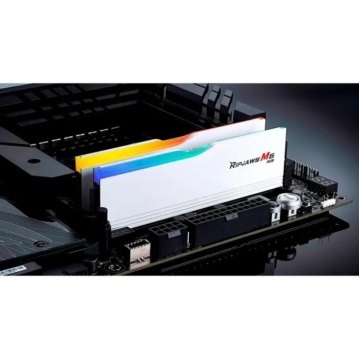 G.Skill DDR5 - 64GB - 5200 - CL - 40 (2x 32 GB) dual kit, memory (white, F5-5200J4040A32GX2-RM5RW, Ripjaws M5 RGB, INTEL XMP)