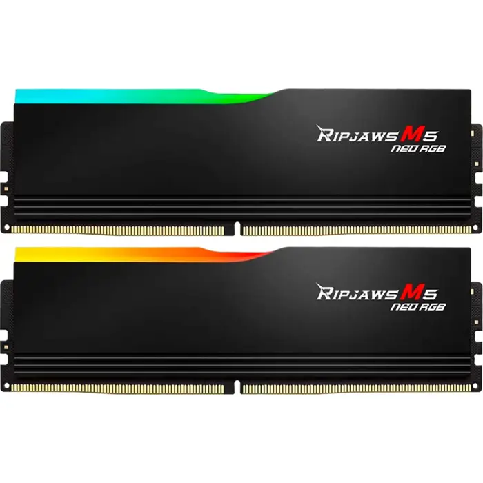 G.Skill DDR5 - 64GB - 6000 - CL - 36 (2x 32 GB) dual kit, memory (black, F5-6000J3636F32GX2-RM5NRK, Ripjaws M5 Neo RGB, AMD EXPO)
