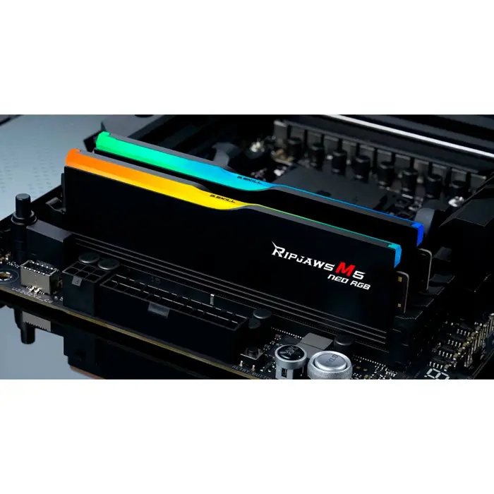 G.Skill DDR5 - 64GB - 6000 - CL - 36 (2x 32 GB) dual kit, memory (black, F5-6000J3636F32GX2-RM5NRK, Ripjaws M5 Neo RGB, AMD EXPO)