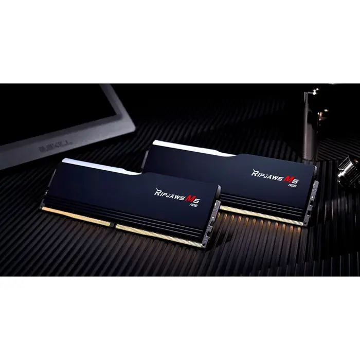 G.Skill DDR5 - 64GB - 6400 - CL - 32 (2x 32 GB) dual kit, memory (black, F5-6400J3239G32GX2-RM5RK, Ripjaws M5 RGB, INTEL XMP)