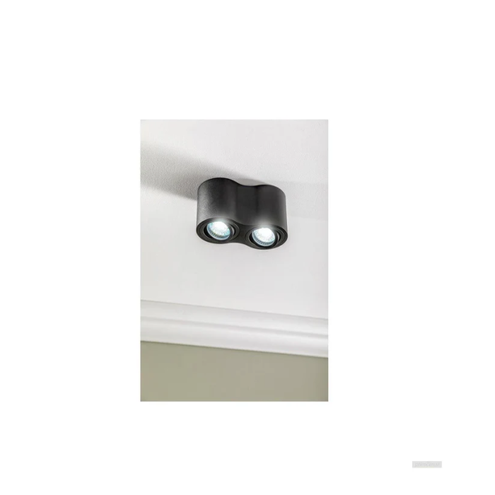 GTV ceiling lamp AVEIRO DUO BIS 2xGU10 230V IP20, black