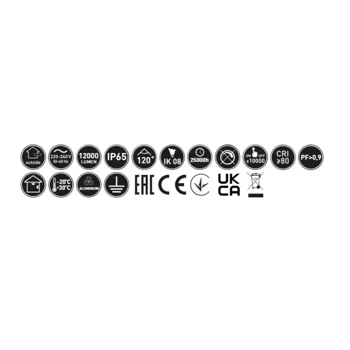 GTV reflektor G-TECH LED  20 W 1600 lm 4000K IP65 120° črn