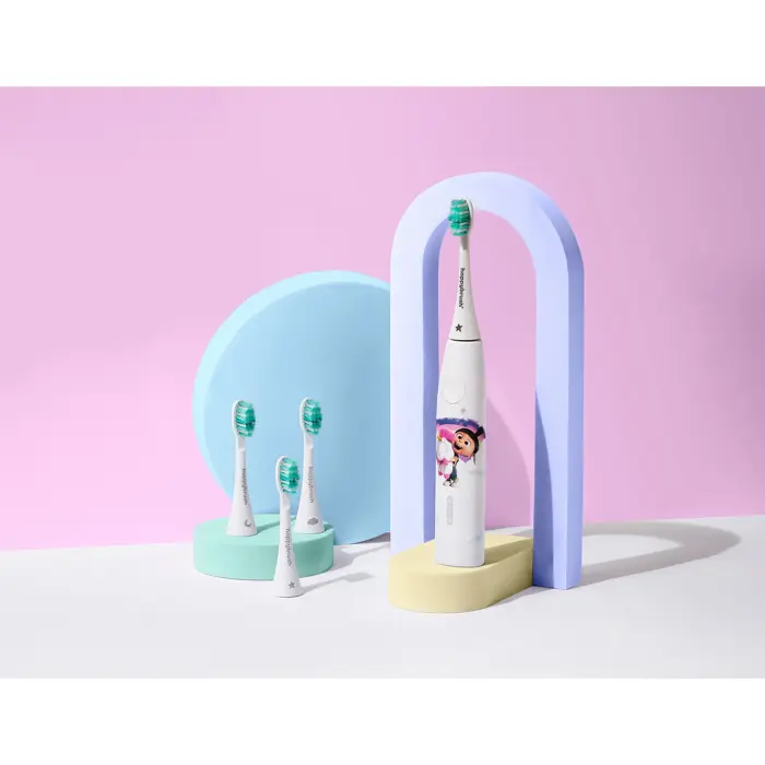 Happybrush ECO VIBE KIDS Agnes + 3 Refills, Electric Toothbrush (white)