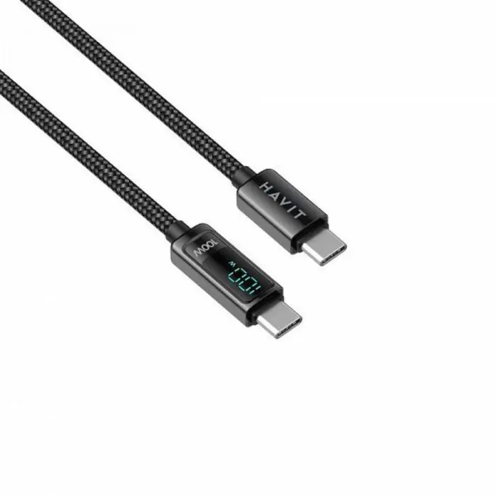 HAVIT charging cable USB-C to USB-C with LCD, 2M