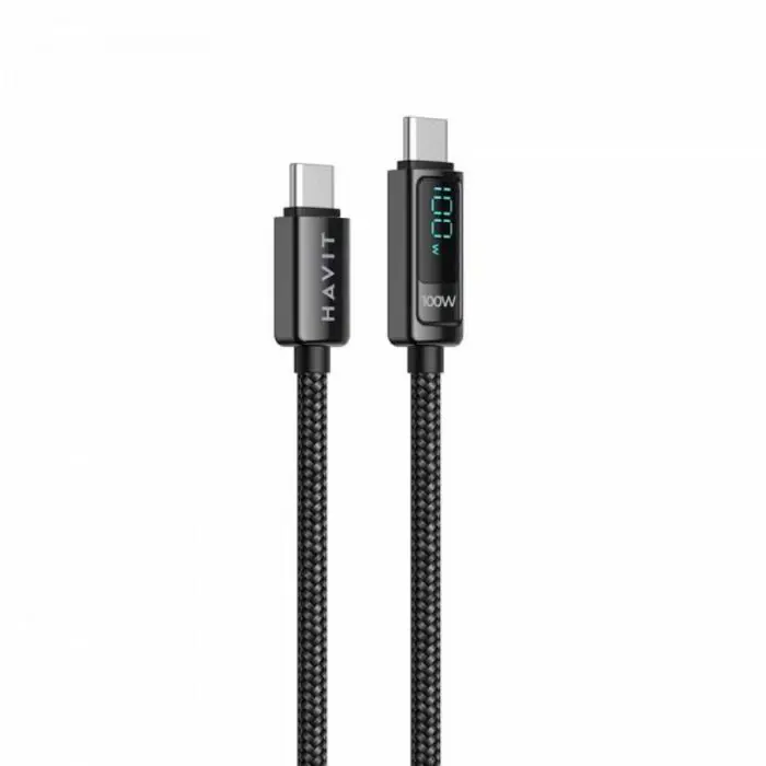 HAVIT charging cable USB-C to USB-C with LCD, 2M