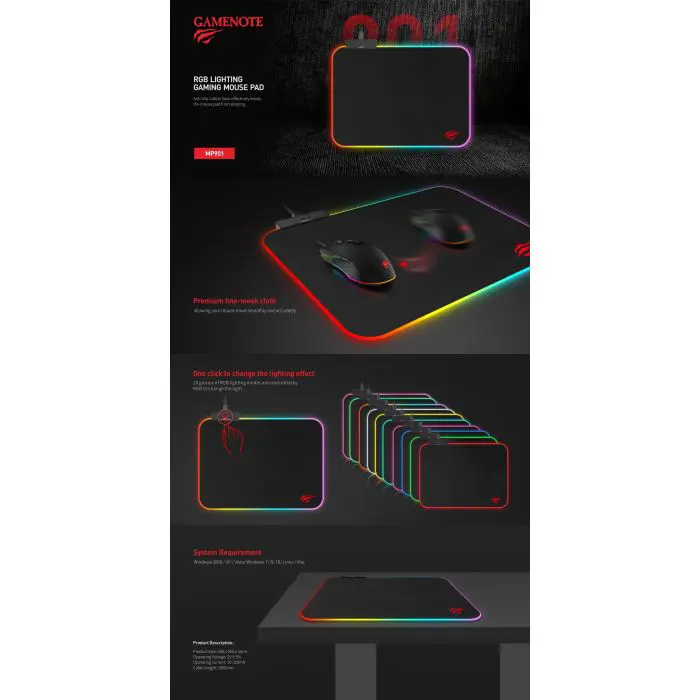 HAVIT Gamenote LED mouse pad HV-MP901