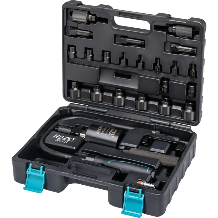 Hazet Pneumatic Injector Impact Extractor 9098/24 24-piece, including air connection nipple