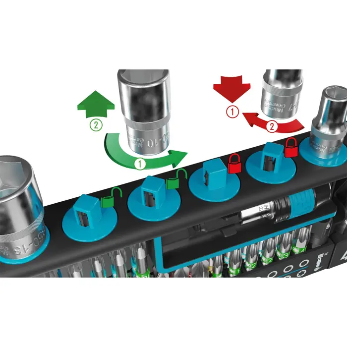 Hazet SmartHolder 2300SH-1, socket and bit set 1/4" black, 39 pieces, including fine-tooth reversible ratchet
