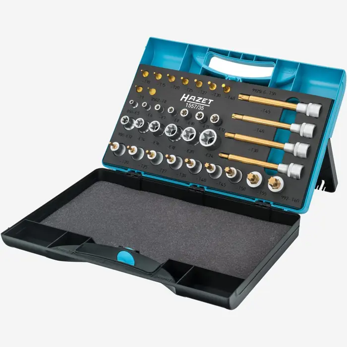 Hazet tool set TORX 1557/35, 35 pieces, socket wrench (1/4 + 1/2)