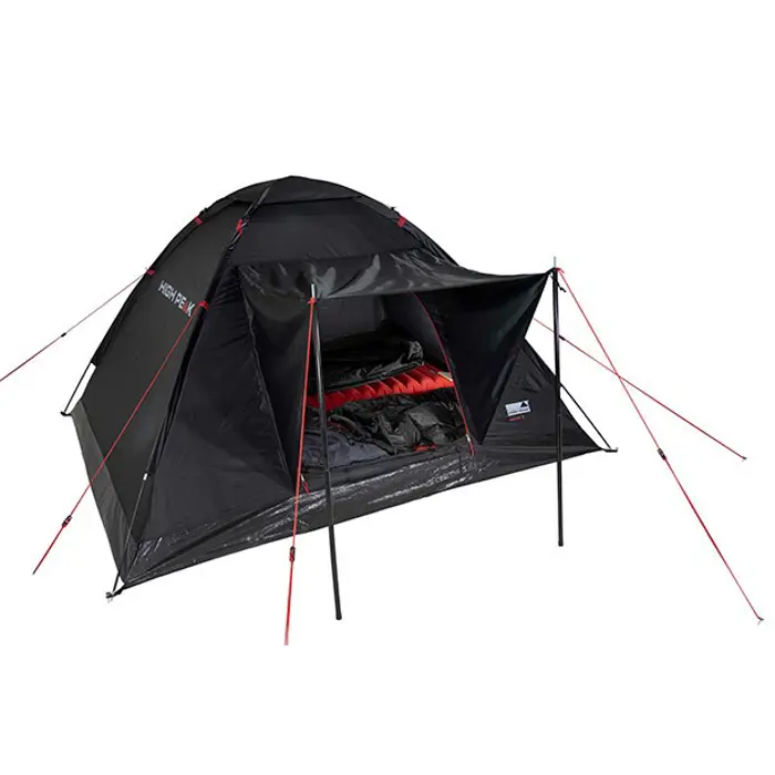 High Peak Beaver 3 Black, Red Pyramid tent 10320