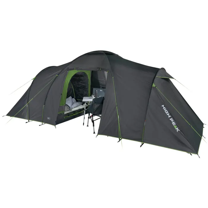 High Peak dome tent Como 6.0 (dark grey/green, with 2 bedrooms, model 2022)