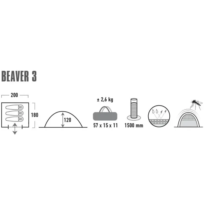 High peak tent Beaver 3 3P - 10320