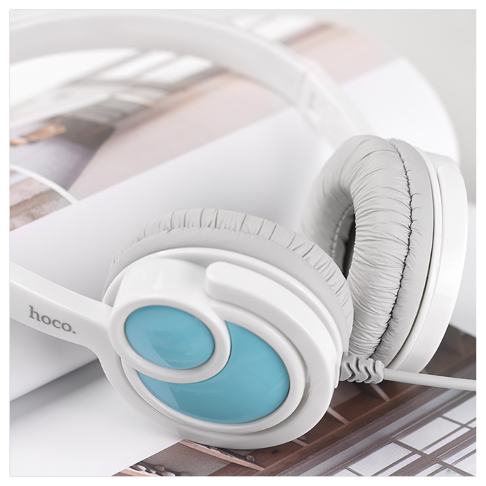 hoco. Slušalice sa mikrofonom, 3.5 mm,dužina kabela 1.5 met,bijela - W17 Delightful Headphones MIC WH