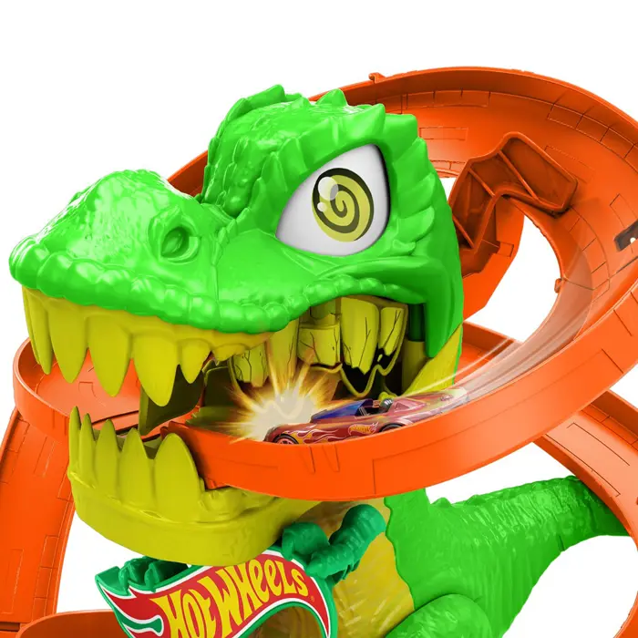 Hot Wheels City Twisted Track Fire Station T-Rex JBM73 MATTEL