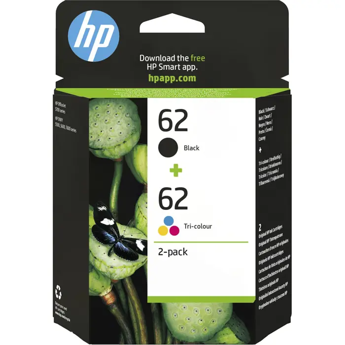 HP 62 2er Pack black Farbe dreifarbig Tintenpatrone