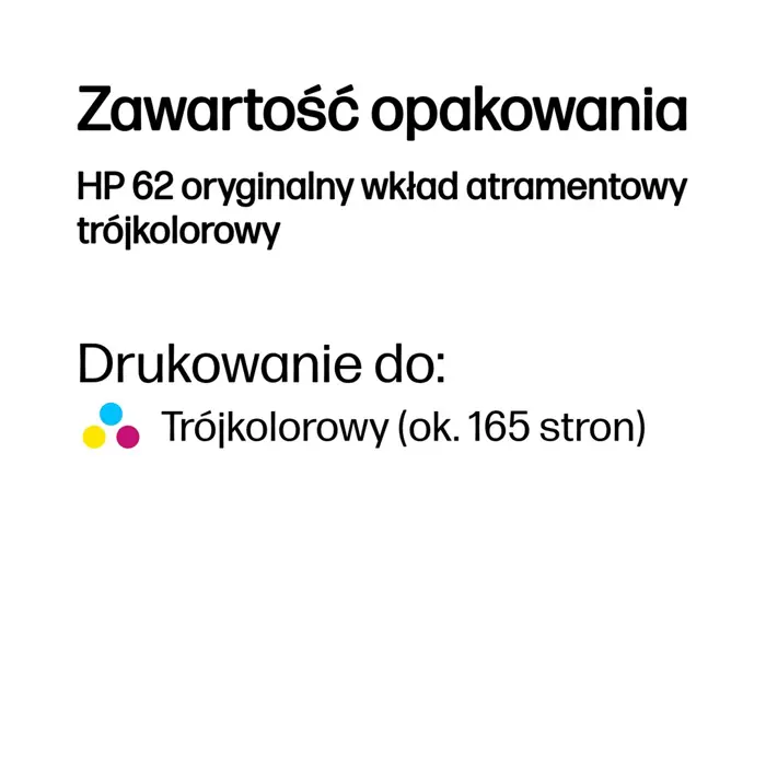 HP 62 Tri-color Original Ink Cartridge