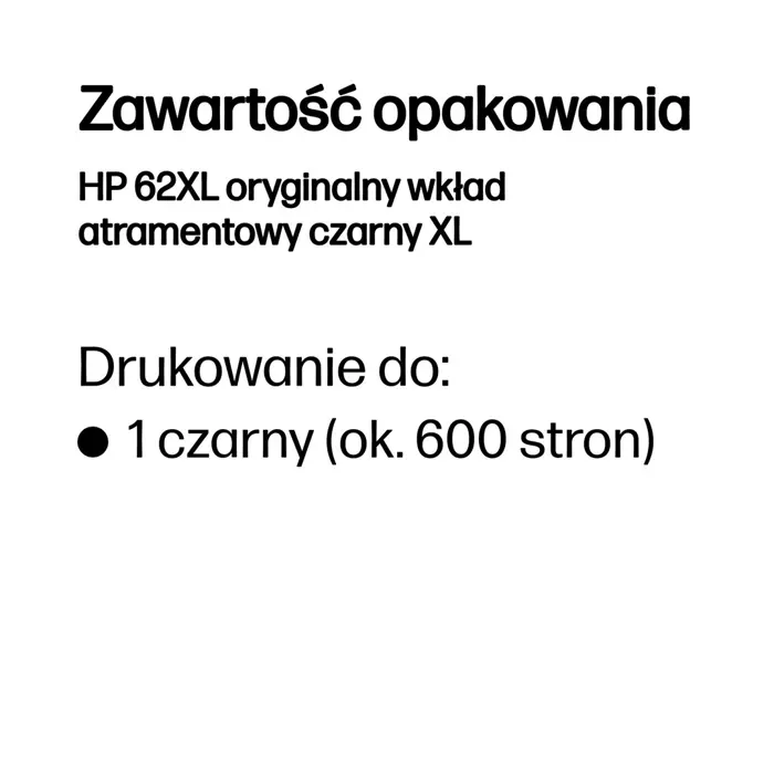 HP 62XL BLACK INK CARTRIDGE/EN/RU/FR/EN/CZ/HU