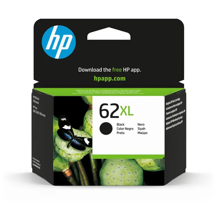 HP 62XL BLACK INK CARTRIDGE/EN/RU/FR/EN/CZ/HU