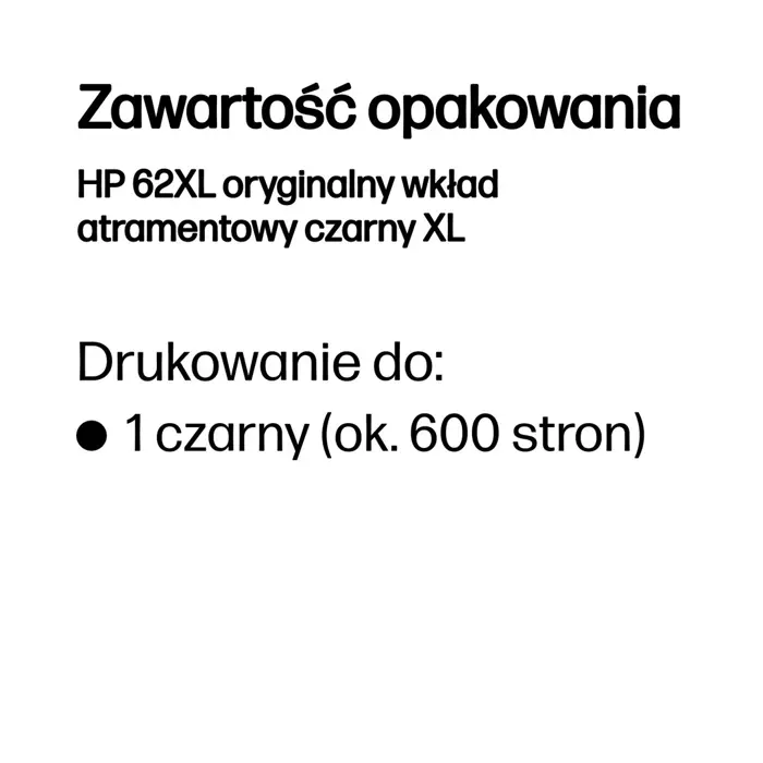 HP 62XL BLACK INK CARTRIDGE/EN/RU/FR/EN/CZ/HU