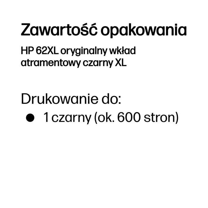 HP 62XL BLACK INK CARTRIDGE/EN/RU/FR/EN/CZ/HU