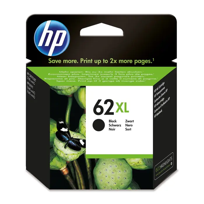 HP 62XL - Hojtydende - sort - original
