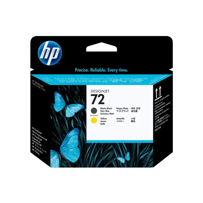 HP 72 Printhead black matte and yellow