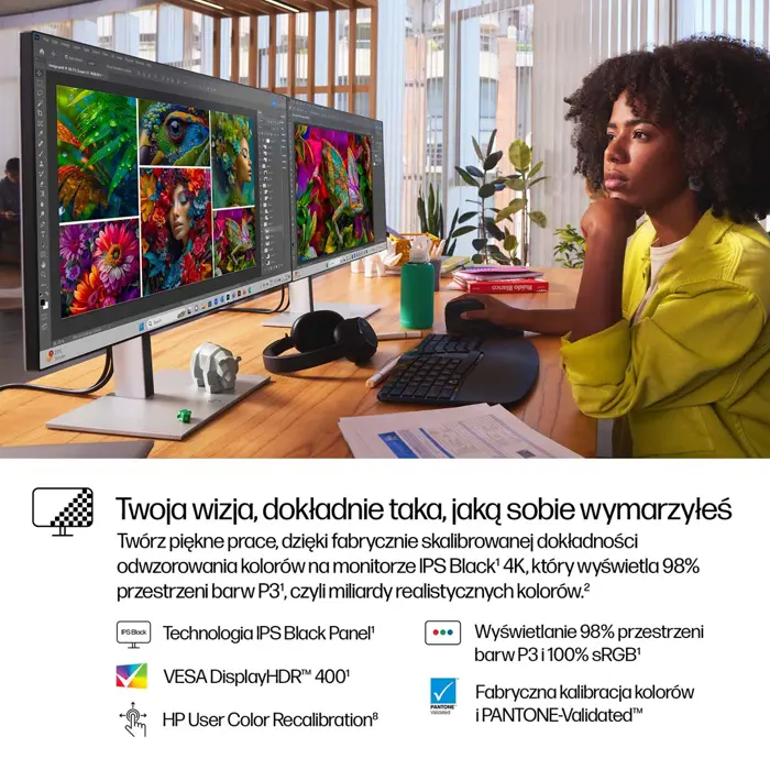 HP 727pk IPS 4K 3840x2160@60Hz DP/HDMI/USB-C 400cd