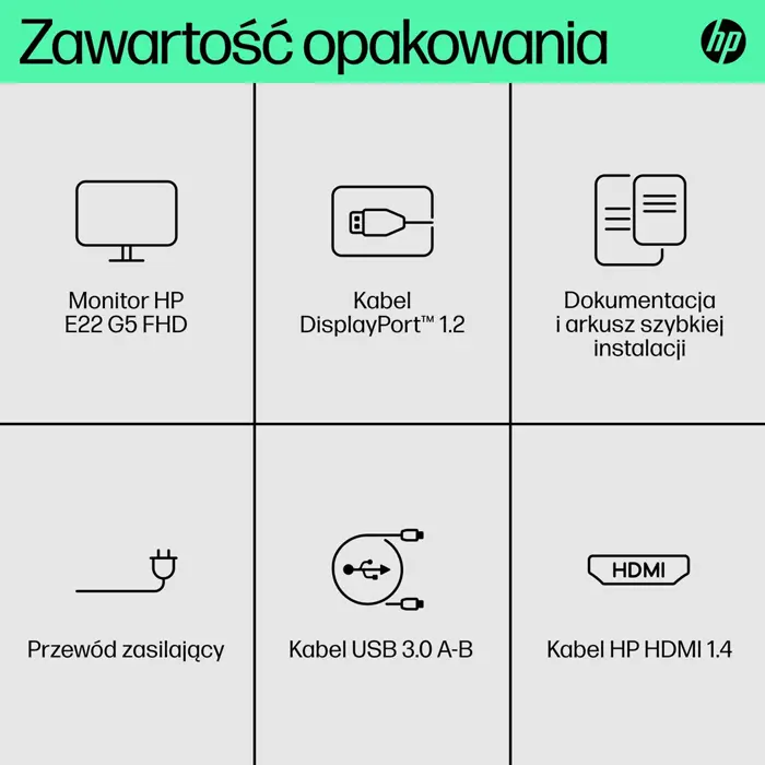 HP E22 G5 IPS FHD 1920x1080 HDMI/DP 250cd