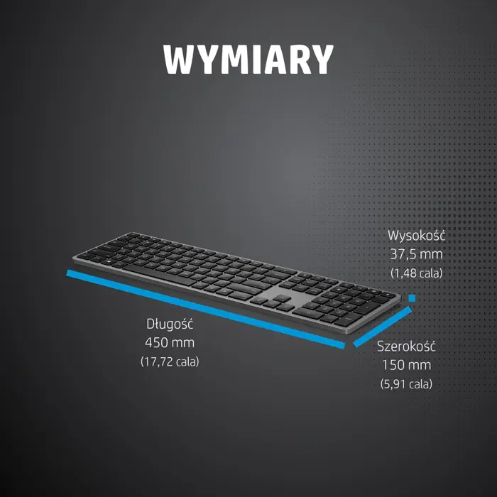 HP klawiatura bezprzewodowa 975 programowalna - odbiornik USB + Bluetooth - czarna QWERTY (3Z726AA#ABB)