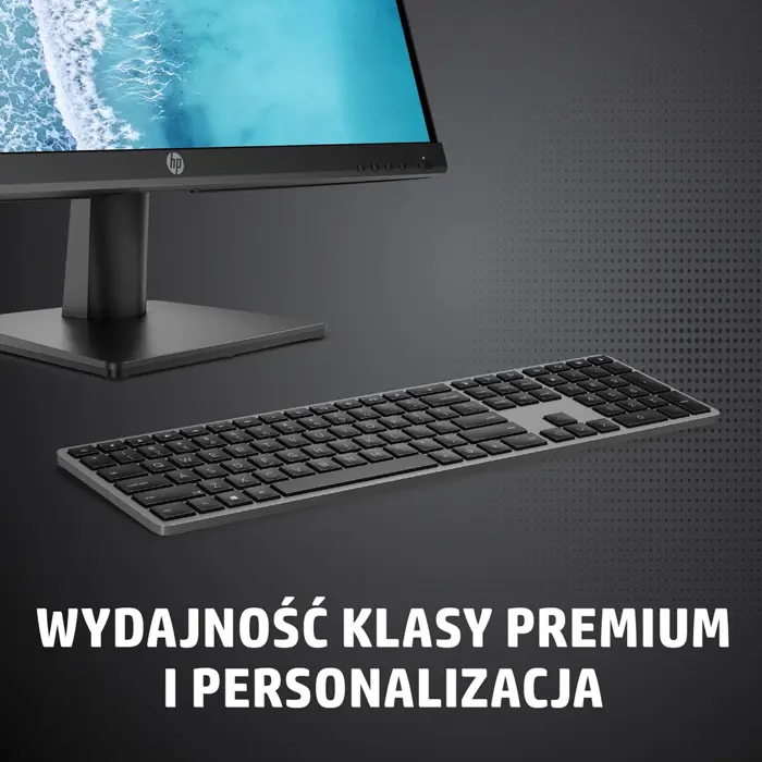 HP klawiatura bezprzewodowa 975 programowalna - odbiornik USB + Bluetooth - czarna QWERTY (3Z726AA#ABB)
