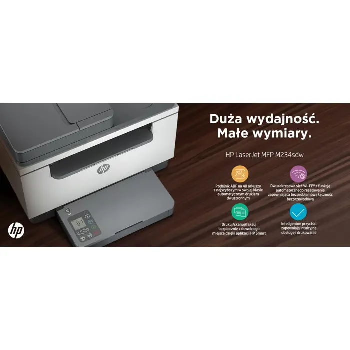 HP LaserJet MFP M234sdw Printer, Black and white, Printer for Small office, Print, copy, scan, Scan to email; Scan to PDF; Compact Size; Energy Efficient; Fast 2 sided printing; 40-sheet ADF; Dualband