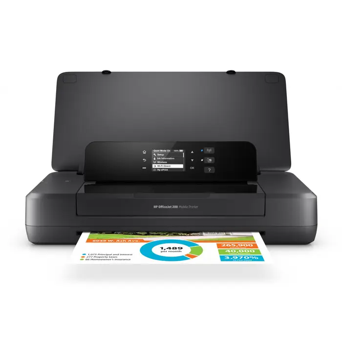 HP Officejet 200 Mobile Printer, Print, Front-facing USB printing