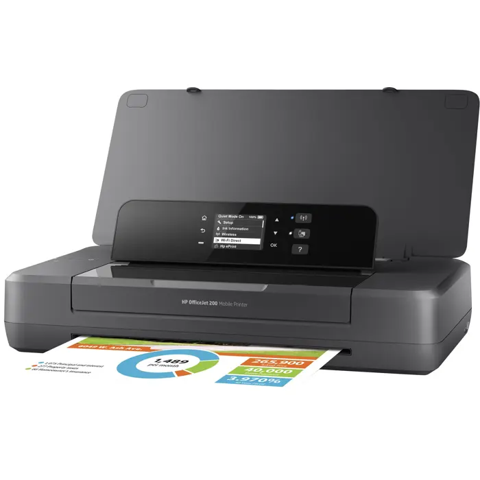 HP Officejet 200 Mobile Printer, Print, Front-facing USB printing