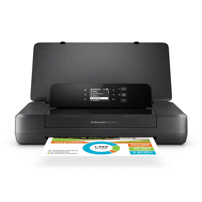HP Officejet 200 Mobile Printer, Print, Front-facing USB printing