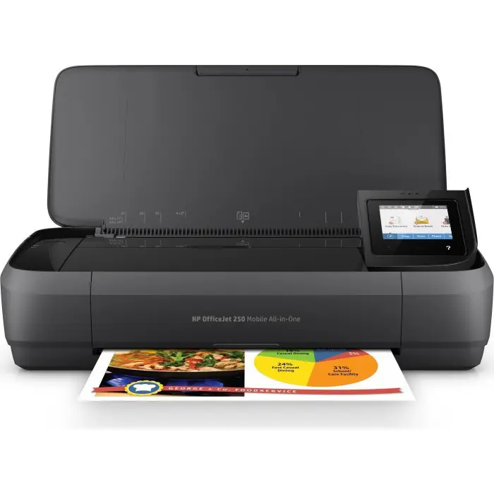 HP OfficeJet 250 Mobile All-in-One Printer, Multifunction Printer (Black, USB / WiFi, Scan, Copy)
