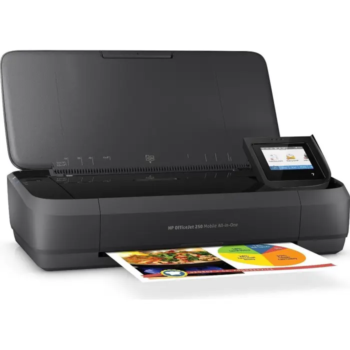HP OfficeJet 250 Mobile All-in-One Printer, Multifunction Printer (Black, USB / WiFi, Scan, Copy)