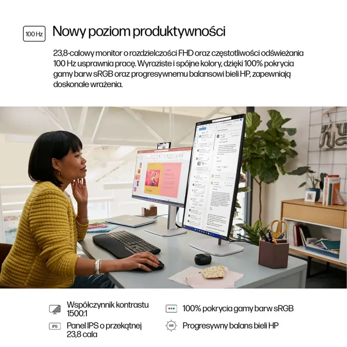 HP S5 PRO 524PF 23.8 FHD (1920x1080) IPS 350n 5ms DP HDMI HAS USB-B 3/3/0