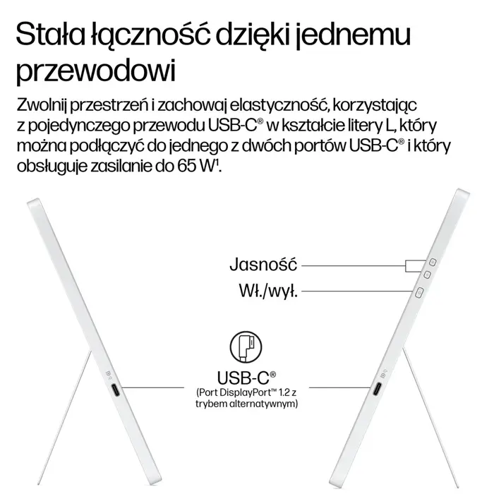 HP Series 5 Pro WQXGA Portable Monitor - 514pn monitor komputerowy 35,6 cm (14") 2560 x 1600 px LCD Srebrny