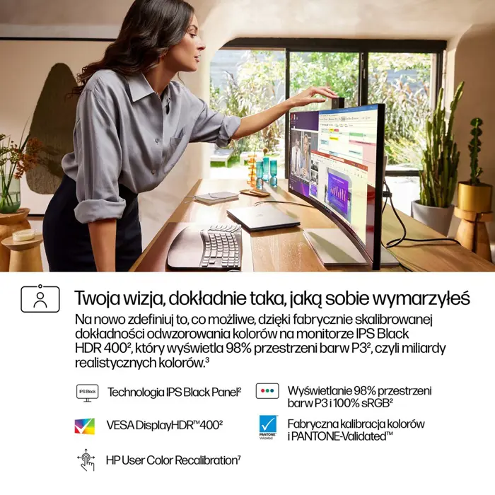 HP Series 7 Pro 34 inch WQHD Conferencing Monitor - 734pm