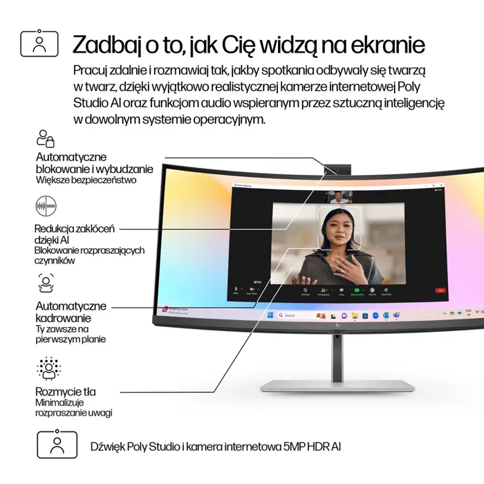 HP Series 7 Pro 34 inch WQHD Conferencing Monitor - 734pm