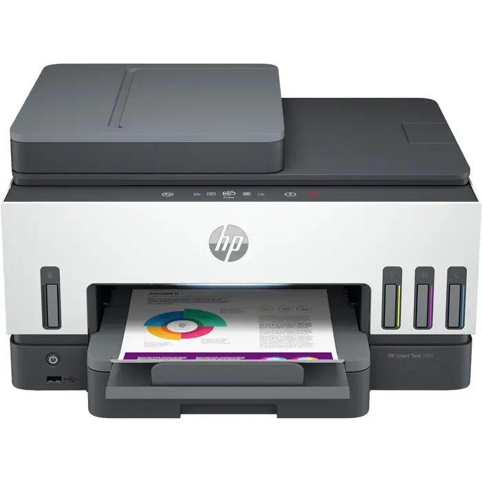 HP Smart Tank 7605, multifunction printer (grey/white, USB, LAN, WLAN, Bluetooth)