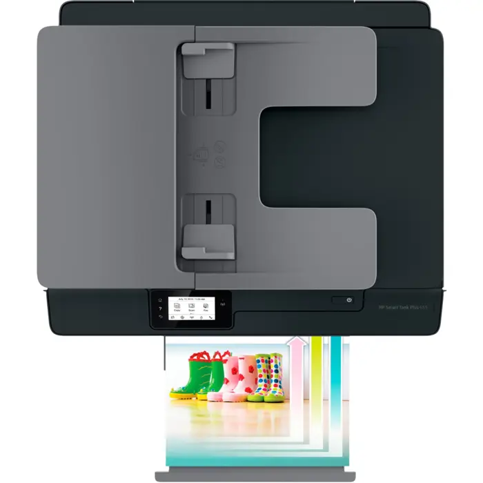 HP Smart Tank Plus 655, multifunction printer (anthracite, USB, WLAN, Bluetooth, scan, copy, fax)