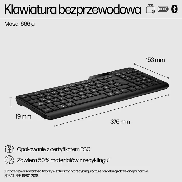 HP Tastatur 475 Dual-Mode Wireless Keyboard (DE)