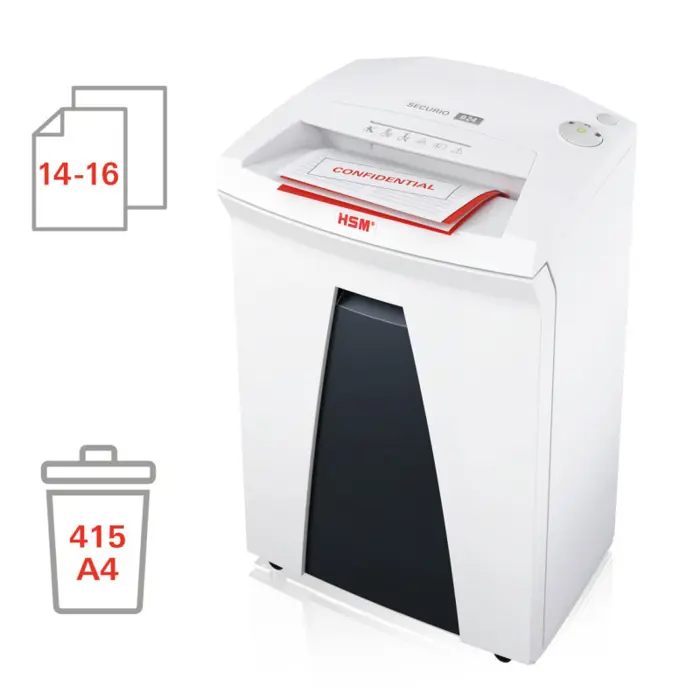 HSM securio B24 uništavač dokumenata + CD medija, trakasti + poprečni rez, 4.5×30mm, razina sigurnosti E-3/F-1/O-3/P-4/T-4, kapacitet 35l