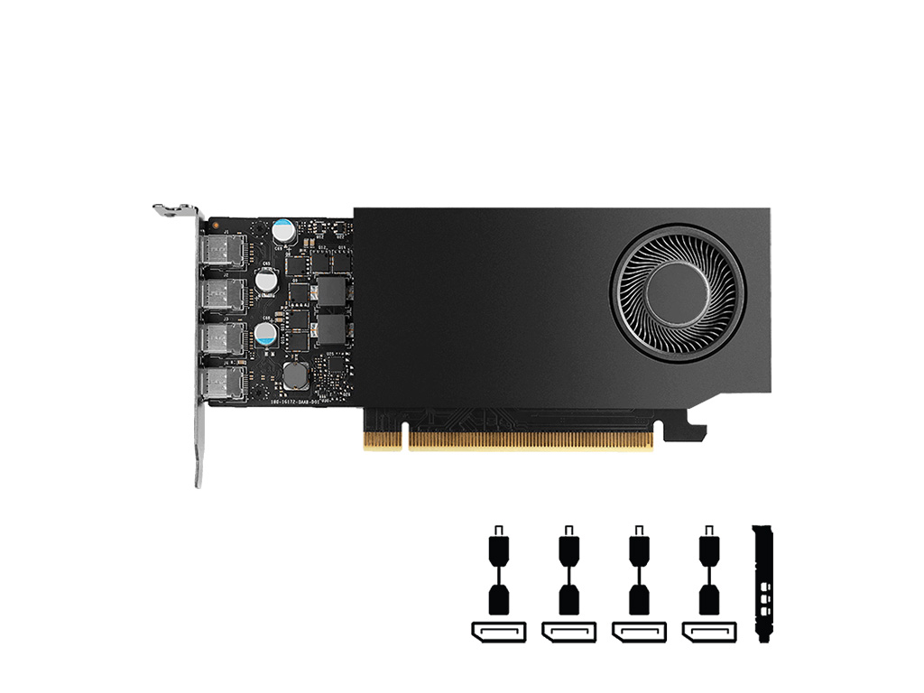 Grafička kartica NVIDIA RTX A1000, 8GB GDDR6, PCIe 4.0 x8, 4x mDP-DP, Low Profile, PNY - VCNRTXA1000-PB