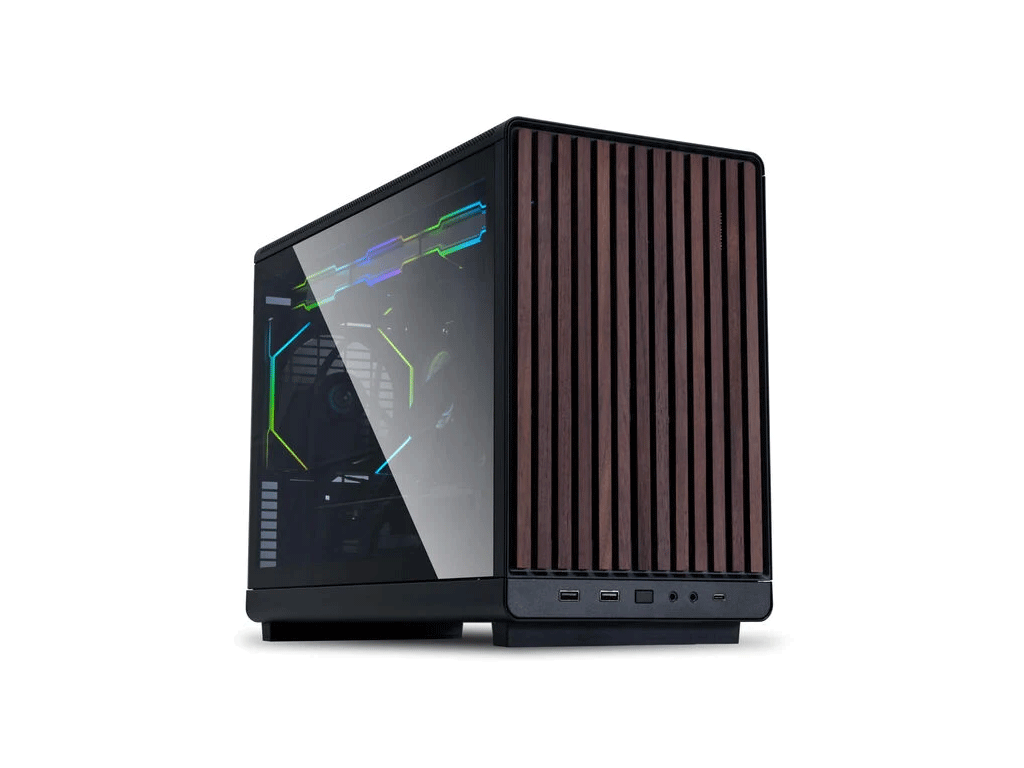 Kućište Lian Li DAN Cases A3 Wood, kaljeno steklo, Micro-ATX, crno - A3X-WDG