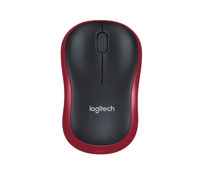 Miš Logitech M185 Wireless, nano, optična, rdeča - 910-002237