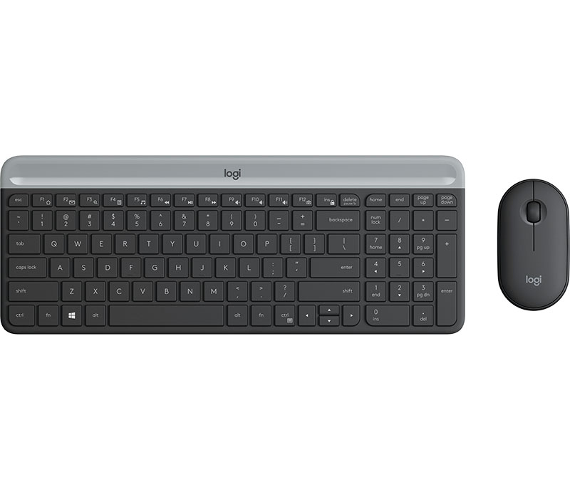 Tipkovnica in Miš Logitech Slim Wireless Combo MK470, grafitna barva, SLO - 920-009264