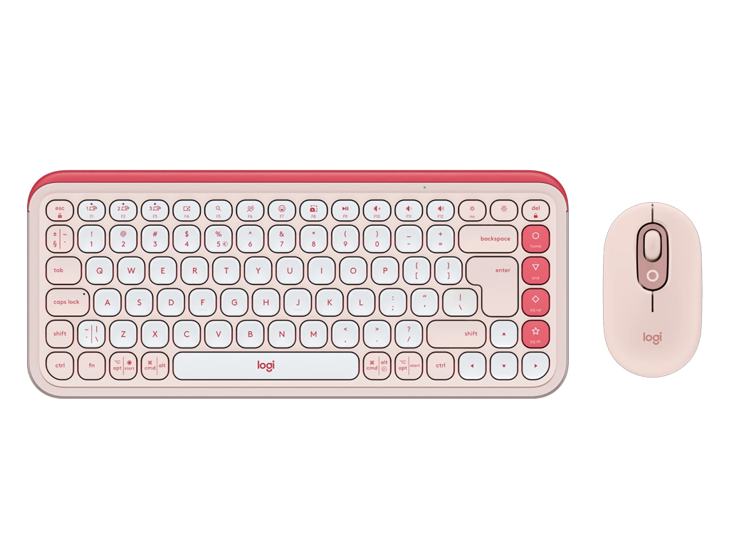 Tipkovnica in Miš Logitech POP Icon Combo, Bluetooth, roza, SLO g. - 920-013142